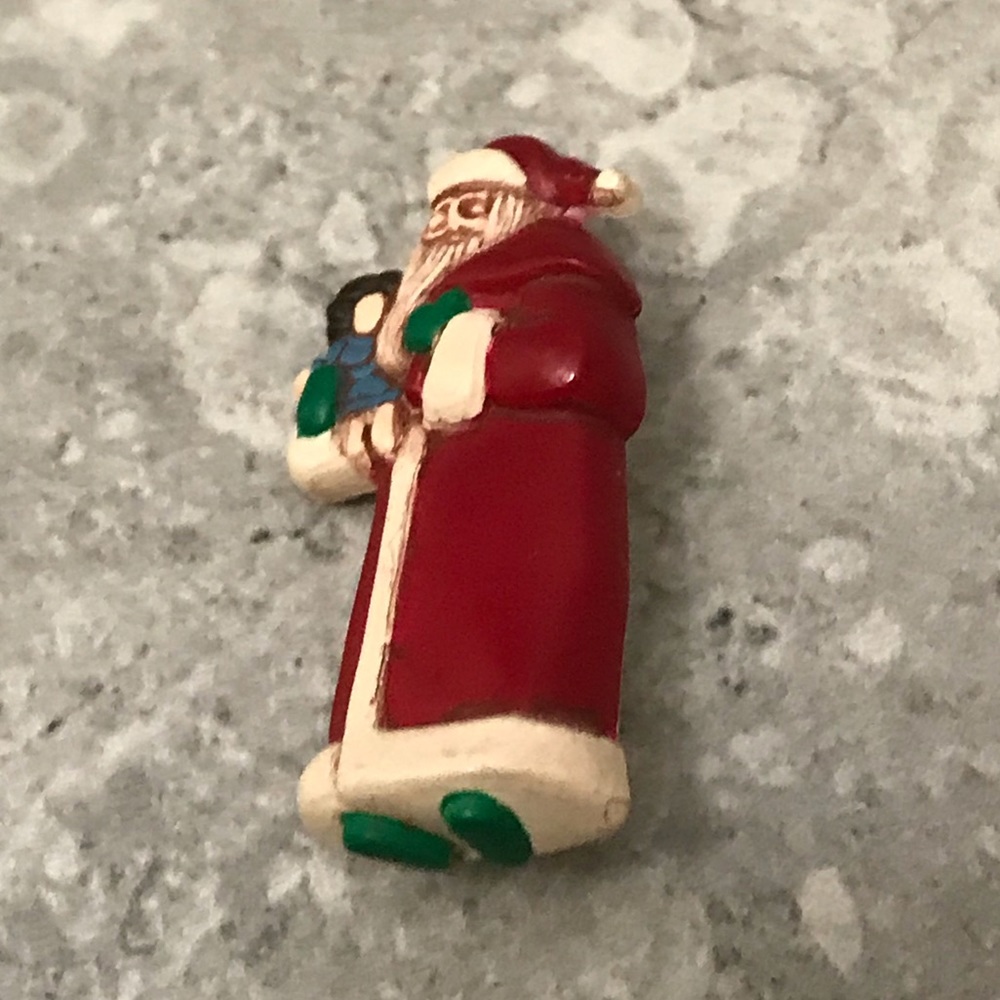 3/$15 Handcrafted Santa Holiday Brooch Pin